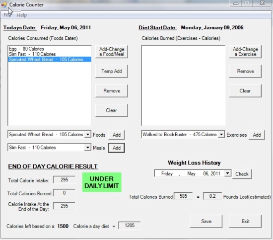 First Calorie Counter 2006